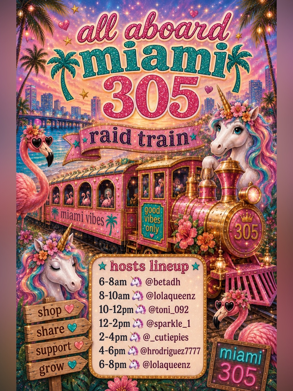 LOLAQUEENZ🦄MIAMI 305 RAID TRAIN🚂MARATHON